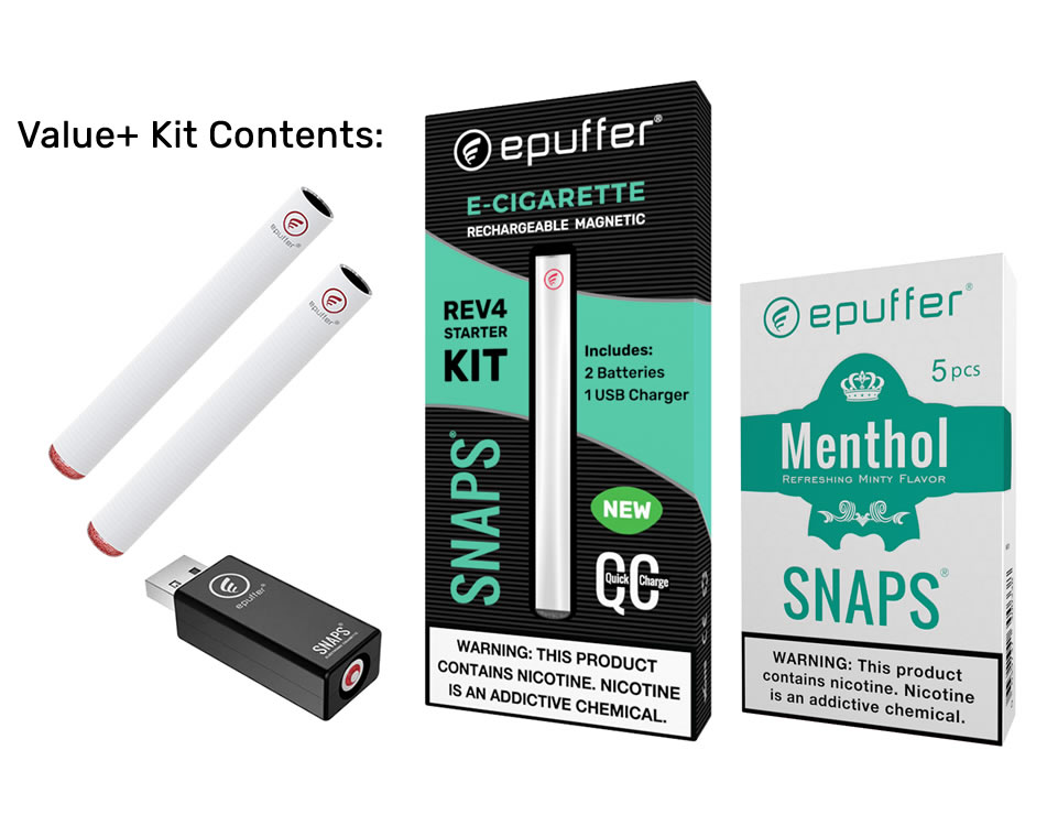 Electronic Cigarette by ePuffer SNAPS E Cigarette Value Kit