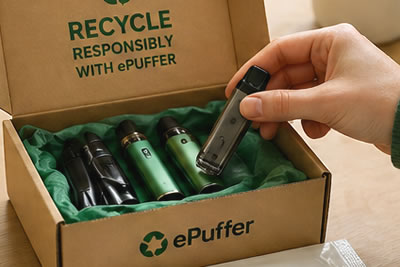 Package for vape recycling return service