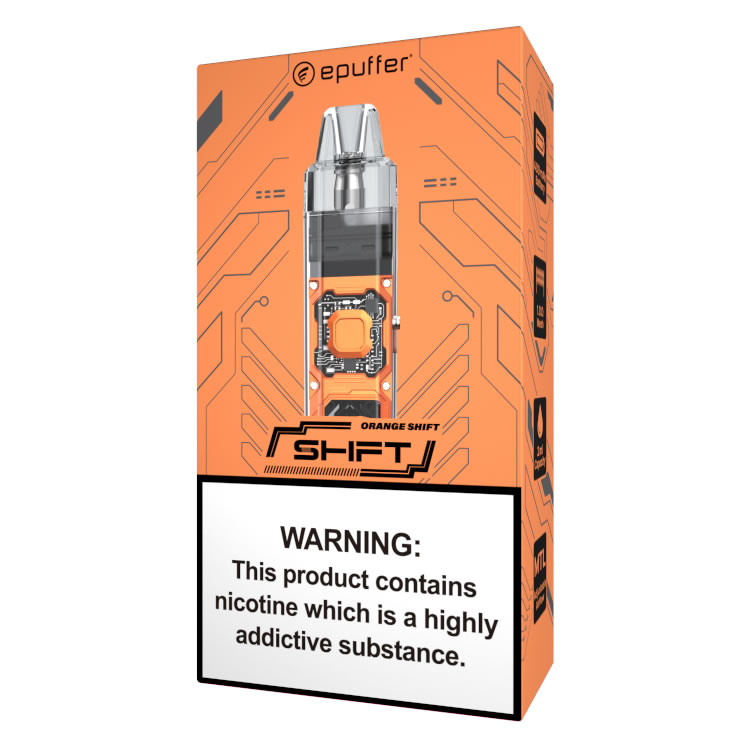 EPuffer SHIFT Orange Vape POD Mod Vaporizer Vape Pod Starter Kit Epuffer shift orange vape pod mod vaporizer vape pod starter kit