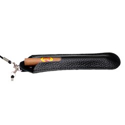 black ecigar leather lanyard