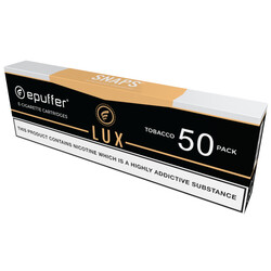 snaps ecigarette lux tobacco flavour cartridges 50 pack