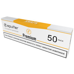 epuffer SNAPS ecig premium tobacco flavour cartridges tan