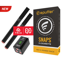 epuffer snaps cigalike rev5 black electronic cigarette kit with trio usb charger