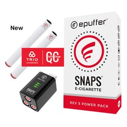 epuffer snaps rev5 electronic cigarette kit with trio usb charger