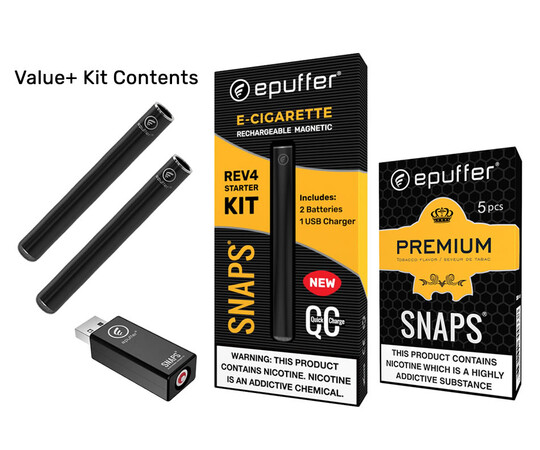 Electronic Cigarette by ePuffer SNAPS REV4 VALUE Kit Premium